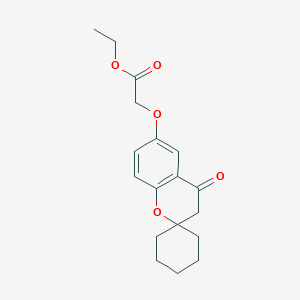 molecular formula C18H22O5 B7835495 2-(4-Ketospiro[chroman-2,1''-cyclohexane]-6-yl)oxyacetic acid ethyl ester 