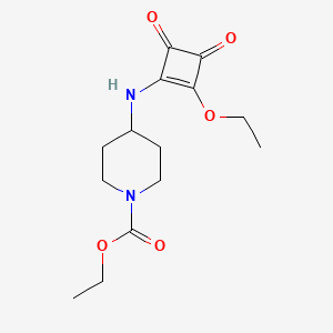 molecular formula C14H20N2O5 B7835702 Ethyl 4-[(2-ethoxy-3,4-dioxocyclobut-1-EN-1-YL)amino]piperidine-1-carboxylate 