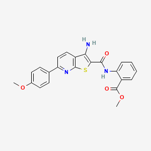 molecular formula C23H19N3O4S B7836534 Methyl 2-({[3-amino-6-(4-methoxyphenyl)thieno[2,3-b]pyridin-2-yl]carbonyl}amino)benzoate 