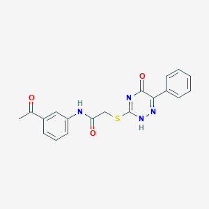 molecular formula C19H16N4O3S B7836981 N-(3-acetylphenyl)-2-[(5-oxo-6-phenyl-2H-1,2,4-triazin-3-yl)sulfanyl]acetamide 