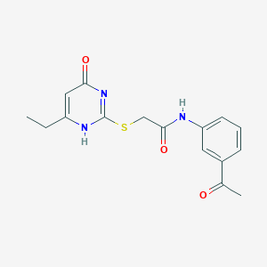 molecular formula C16H17N3O3S B7836992 N-(3-acetylphenyl)-2-[(6-ethyl-4-oxo-1H-pyrimidin-2-yl)sulfanyl]acetamide 