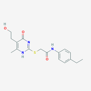 molecular formula C17H21N3O3S B7837030 N-(4-ethylphenyl)-2-[[5-(2-hydroxyethyl)-6-methyl-4-oxo-1H-pyrimidin-2-yl]sulfanyl]acetamide 