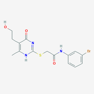 molecular formula C15H16BrN3O3S B7837078 N-(3-bromophenyl)-2-[[5-(2-hydroxyethyl)-6-methyl-4-oxo-1H-pyrimidin-2-yl]sulfanyl]acetamide 