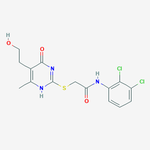 molecular formula C15H15Cl2N3O3S B7837153 N-(2,3-dichlorophenyl)-2-[[5-(2-hydroxyethyl)-6-methyl-4-oxo-1H-pyrimidin-2-yl]sulfanyl]acetamide 