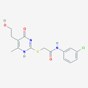 molecular formula C15H16ClN3O3S B7837154 N-(3-chlorophenyl)-2-[[5-(2-hydroxyethyl)-6-methyl-4-oxo-1H-pyrimidin-2-yl]sulfanyl]acetamide 