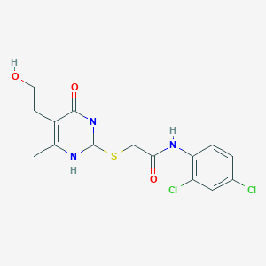 molecular formula C15H15Cl2N3O3S B7837161 N-(2,4-dichlorophenyl)-2-[[5-(2-hydroxyethyl)-6-methyl-4-oxo-1H-pyrimidin-2-yl]sulfanyl]acetamide 