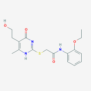 molecular formula C17H21N3O4S B7837238 N-(2-ethoxyphenyl)-2-[[5-(2-hydroxyethyl)-6-methyl-4-oxo-1H-pyrimidin-2-yl]sulfanyl]acetamide 