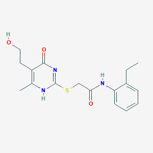 molecular formula C17H21N3O3S B7837245 N-(2-ethylphenyl)-2-[[5-(2-hydroxyethyl)-6-methyl-4-oxo-1H-pyrimidin-2-yl]sulfanyl]acetamide 
