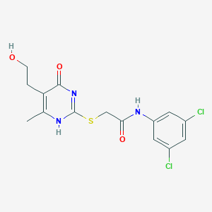 molecular formula C15H15Cl2N3O3S B7837247 N-(3,5-dichlorophenyl)-2-[[5-(2-hydroxyethyl)-6-methyl-4-oxo-1H-pyrimidin-2-yl]sulfanyl]acetamide 