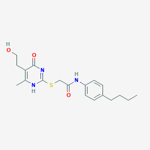 molecular formula C19H25N3O3S B7837251 N-(4-butylphenyl)-2-[[5-(2-hydroxyethyl)-6-methyl-4-oxo-1H-pyrimidin-2-yl]sulfanyl]acetamide 