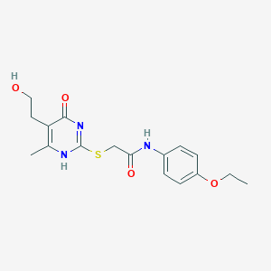 molecular formula C17H21N3O4S B7837264 N-(4-ethoxyphenyl)-2-[[5-(2-hydroxyethyl)-6-methyl-4-oxo-1H-pyrimidin-2-yl]sulfanyl]acetamide 
