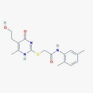molecular formula C17H21N3O3S B7837270 N-(2,5-dimethylphenyl)-2-[[5-(2-hydroxyethyl)-6-methyl-4-oxo-1H-pyrimidin-2-yl]sulfanyl]acetamide 