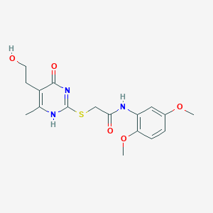 molecular formula C17H21N3O5S B7837424 N-(2,5-dimethoxyphenyl)-2-[[5-(2-hydroxyethyl)-6-methyl-4-oxo-1H-pyrimidin-2-yl]sulfanyl]acetamide 