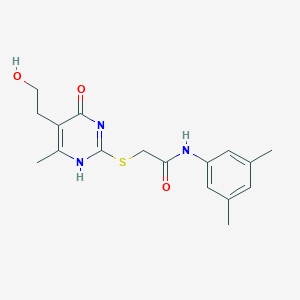 molecular formula C17H21N3O3S B7837429 N-(3,5-dimethylphenyl)-2-[[5-(2-hydroxyethyl)-6-methyl-4-oxo-1H-pyrimidin-2-yl]sulfanyl]acetamide 