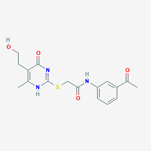 molecular formula C17H19N3O4S B7837459 N-(3-acetylphenyl)-2-[[5-(2-hydroxyethyl)-6-methyl-4-oxo-1H-pyrimidin-2-yl]sulfanyl]acetamide 