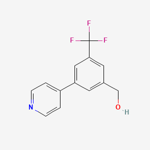 molecular formula C13H10F3NO B7838060 (3-(Pyridin-4-yl)-5-(trifluoromethyl)phenyl)methanol 