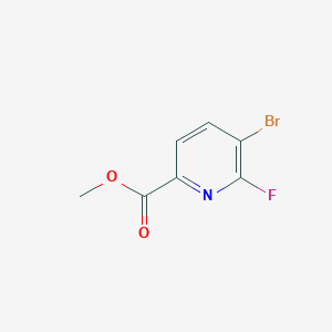 molecular formula C7H5BrFNO2 B7838143 Methyl 5-bromo-6-fluoropicolinate 