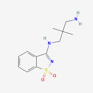 molecular formula C12H17N3O2S B7838520 N'-(1,1-dioxo-1,2-benzothiazol-3-yl)-2,2-dimethylpropane-1,3-diamine 