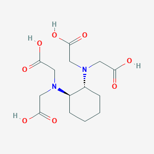 molecular formula C14H22N2O8 B078398 Glycine, N,N'-(1R,2R)-1,2-cyclohexanediylbis[N-(carboxymethyl)-, rel- CAS No. 13291-61-7