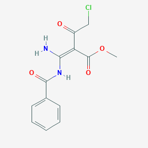 molecular formula C13H13ClN2O4 B7840316 methyl (2Z)-2-[amino(benzamido)methylidene]-4-chloro-3-oxobutanoate 