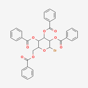 molecular formula C34H27BrO9 B7840436 [3,4,5-Tris(benzoyloxy)-6-bromooxan-2-yl]methyl benzoate 
