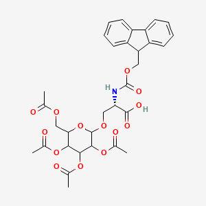 molecular formula C32H35NO14 B7840459 (2S)-2-(9H-fluoren-9-ylmethoxycarbonylamino)-3-[3,4,5-triacetyloxy-6-(acetyloxymethyl)oxan-2-yl]oxypropanoic acid 