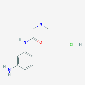 molecular formula C10H16ClN3O B7841187 N-(3-aminophenyl)-2-(dimethylamino)acetamide hydrochloride 