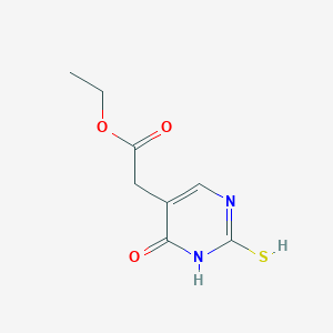 molecular formula C8H10N2O3S B7841462 ethyl 2-(6-oxo-2-sulfanyl-1H-pyrimidin-5-yl)acetate 