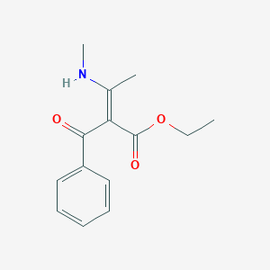 molecular formula C14H17NO3 B7841533 ethyl (E)-2-benzoyl-3-(methylamino)but-2-enoate 