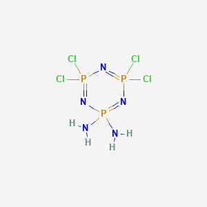 molecular formula Cl4H4N5P3 B078420 4,4,6,6-tetrachloro-1,3,5,2|E5,4|E5,6|E5-triazatriphosphinine-2,2-diamine CAS No. 10535-05-4