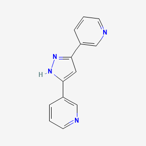 molecular formula C13H10N4 B7842895 3,3'-(1H-Pyrazole-3,5-diyl)dipyridine 