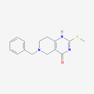 molecular formula C15H17N3OS B7843387 6-benzyl-2-methylsulfanyl-1,5,7,8-tetrahydropyrido[4,3-d]pyrimidin-4-one 