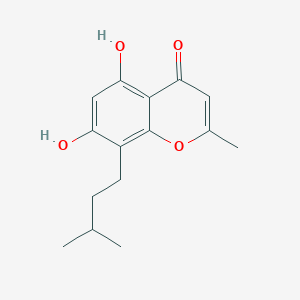 molecular formula C15H18O4 B078437 Chromone, 5,7-dihydroxy-8-isopentyl-2-methyl- CAS No. 13475-09-7