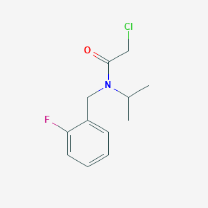 molecular formula C12H15ClFNO B7844308 2-Chloro-N-(2-fluoro-benzyl)-N-isopropyl-acetamide 
