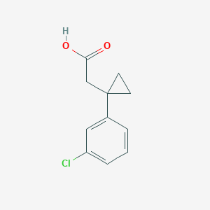 molecular formula C11H11ClO2 B7844788 2-[1-(3-Chlorophenyl)cyclopropyl]acetic acid 