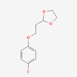 molecular formula C11H13FO3 B7844811 2-[2-(4-Fluoro-phenoxy)ethyl]1,3-dioxolane 