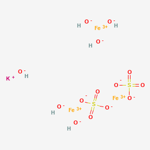molecular formula Fe3H6KO14S2 B078449 Potassium;iron(3+);hexahydroxide;disulfate CAS No. 12207-14-6