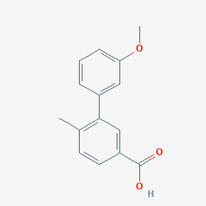molecular formula C15H14O3 B7845907 3'-Methoxy-6-methyl-[1,1'-biphenyl]-3-carboxylic acid 