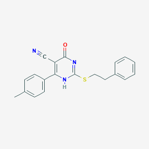 molecular formula C20H17N3OS B7848481 6-(4-methylphenyl)-4-oxo-2-(2-phenylethylsulfanyl)-1H-pyrimidine-5-carbonitrile 