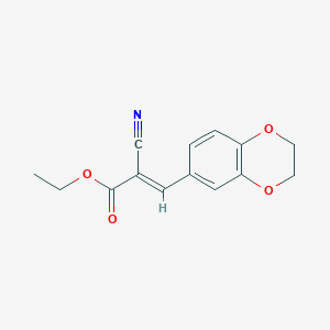 molecular formula C14H13NO4 B7848686 ethyl 2-cyano-3-(2,3-dihydro-1,4-benzodioxin-6-yl)prop-2-enoate 