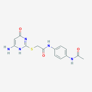 molecular formula C14H15N5O3S B7848802 N-(4-acetamidophenyl)-2-[(6-amino-4-oxo-1H-pyrimidin-2-yl)sulfanyl]acetamide 