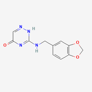 molecular formula C11H10N4O3 B7850183 3-(1,3-benzodioxol-5-ylmethylamino)-2H-1,2,4-triazin-5-one 