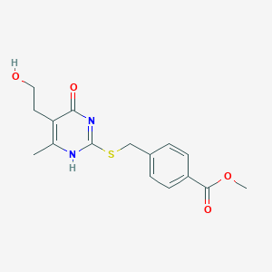 molecular formula C16H18N2O4S B7850558 methyl 4-[[5-(2-hydroxyethyl)-6-methyl-4-oxo-1H-pyrimidin-2-yl]sulfanylmethyl]benzoate 