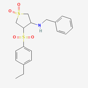 molecular formula C19H23NO4S2 B7850946 N-benzyl-4-(4-ethylphenyl)sulfonyl-1,1-dioxothiolan-3-amine 