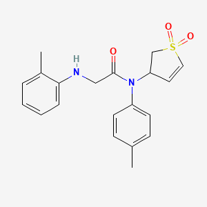 molecular formula C20H22N2O3S B7851198 N-(1,1-dioxo-2,3-dihydrothiophen-3-yl)-2-(2-methylanilino)-N-(4-methylphenyl)acetamide 