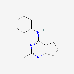 molecular formula C14H21N3 B7851317 N-cyclohexyl-2-methyl-6,7-dihydro-5H-cyclopenta[d]pyrimidin-4-amine 