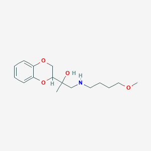 molecular formula C16H25NO4 B078516 alpha-(((4-Methoxybutyl)amino)methyl)-alpha-methyl-1,4-benzodioxan-2-methanol CAS No. 13627-87-7