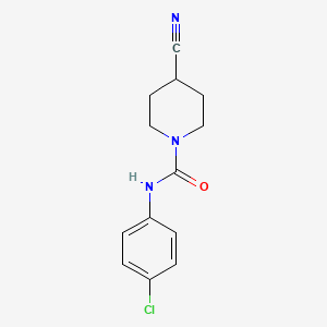 molecular formula C13H14ClN3O B7851681 N-(4-chlorophenyl)-4-cyanopiperidine-1-carboxamide 