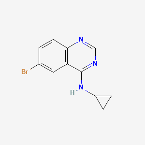 molecular formula C11H10BrN3 B7851745 6-bromo-N-cyclopropylquinazoline-4-amine 
