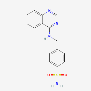 molecular formula C15H14N4O2S B7851862 4-{[(Quinazolin-4-yl)amino]methyl}benzene-1-sulfonamide 